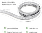 Hose Clamps, DIY 8.5 FT Metal Strap + 6 Fasteners, Hose Clamps Stainless Steel, Large Adjustable Hose Clamp Pipe Clamp for Pipe Automotive Mechanical Applications