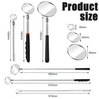 3 Pieces Telescoping Inspection Mirror Inspection Tool for Check the Condition of Vehicle, Observe the Eyelashes, Mouth and Other Small Parts(Round,3 Kinds of Size)