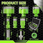 Diamond Core Drill Bits Set - 8pcs Tile Hole Saw Kit (20/25/32/45/65/75mm+20F+Hex) for Porcelain Ceramic Tile Granite Marble