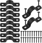 Swpeet 10Pcs 20mm Two Hole U Bracket Clamp with 20Pcs Self-tapping Screws Kit, U-Clamps, Metal Pipe Clamps, Pipe Strap Clamps, Conduit Tension Clips for Fixing Pipe or Cable