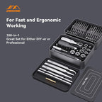 JIMIHOME 100 Pieces Precision Screwdriver Set with Ratchet and Tweezers Magnetic Screwdriver Kit Desktop Mini Tool Station 100-Piece with Bits for Electronics PC Laptop Tablet Repair Household Tool