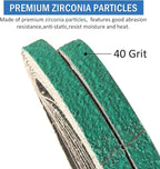 3/8" x 13" Zirconia Sanding Belts for Air Belt Sander, 3/8 x 13 Inch Sanding Belts 40 Grit for Belt Sander, Woodworking, Metal Polishing, Derusting, 20-Pack