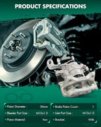 SCITOO 19B7154 Rear Right Disc Brake Caliper w/Bracket Fit For Mazda For 3 2014-2016,For Mazda For 3 Sport 2014-2016, Single Piston
