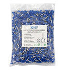 XHF 1000 PCS AWG 16/1.5mm² Wire Ferrules Insulated Copper Crimp Connectors, Crimp Pin Cord End Terminals Blue