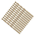 Drill Bit, 1/16" Cutting Diameter (1.588mm), 4241 HSS Black and Gold 118° Cutting Angle Versatile Jobber Bits - (Applications: for Drilling Plastic Wood Soft Thin Metal), 12-Pieces