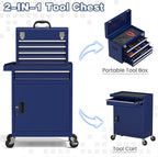 Rolling Tool Box with Wheels, 5-Drawer High Capacity Tool Chest with Wheels, Removable Storage Toolbox with Lock for Garage, Workshop