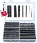 Wirefy Heat Shrink Tubing Kit 180 PCS - 3:1 Ratio Adhesive Lined, Wire Shrink Wrap Tubing - Industrial Heat-Shrink Tubing - Black - Shrink Wrap Tubing | Trusted UL Certification