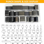 40 Pieces Leather Hole Punch Tool, Multiple Shapes Hole Punch Set for Belts, Leather Cutting Dies Kit with Storage Case & Mat, Hollow Punch Cutter Tool for Handmade DIY Crafts