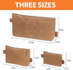 Canvas Zipper Pouch, 3 Pack Small Tool Pouch Organizer, Heavy Duty 16OZ Waxed Canvas Mini Zipper Bag Pouch, 5.7/6.7/12.3 Inch Tool Multipurpose Water Resistant Storage Pouches