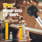 CAELUM 1 Pcs Sphere Rotary Burr Kit, 1/8" Shaft, Very Coarse - Woodworking Attachment for Dremel, Foredom, DeWalt, Milwaukee Tools, Carving Burrs for Carving Engraving in Wood, Rubber, Plastic