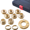 11Pcs/Set Router Bushing Guide Set, Brass Template Router Bushing Kit, 8 Sizes, Router Accessory with Lock Nut for Cut?Out Work Dovetailing