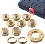 11Pcs/Set Router Bushing Guide Set, Brass Template Router Bushing Kit, 8 Sizes, Router Accessory with Lock Nut for Cut?Out Work Dovetailing