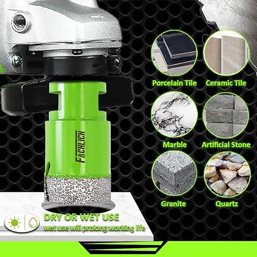 Diamond Core Drill Bits 2-1/2" Granite Hole Saw 65mm Porcelain Drill Bits Vacuum Brazed for Porcelain Tile Granite Marble Brick