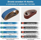 6-Piece 4 x 36 Inch 40 Grit Zirconia Sanding Belts, Heavy Duty Long-lasting Sanding Bands for Belt Sander, Rust Paint Removal, Wood Metal Grinding and Finishing