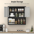 Garage Cabinets,Metal Storage Cabinet with Locking Door,Lockable Wall Mount Cabinet for Storage,Hanging Cabinets for Garage,Kitchen,Office