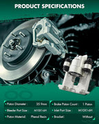 SCITOO 184785 184784 Rear Left & Right Disc Brake Calipers Assembly Without Bracket For Chrysler For PT Cruiser 2001-2010