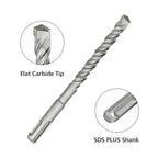 6Pcs SDS Plus Rotary Hammer Drill Bit Set,Concrete Drill Bit Kit with Point Chisel,Flat Chisel,Cross Type Double Thread Carbide Material for Concrete,Stone,Brick,5/32 3/16 1/4 3/8"