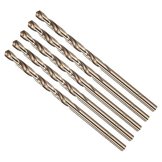Drill Bit, #29 Cutting Diameter, 4341 HSS Gold Finish 135° Cutting Angle Number Jobber Bits - (Applications: for Drilling Soft Metal Plastic Wood), 5-Pieces