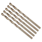 Drill Bit, #29 Cutting Diameter, 4341 HSS Gold Finish 135° Cutting Angle Number Jobber Bits - (Applications: for Drilling Soft Metal Plastic Wood), 5-Pieces