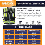 UNINOVA Surveyor Safety Vest Reflective for Men,Class 2 Heavy Duty Safety Vests Reflective with Pockets and Zipper