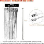 Idong Metal tie wrap Gun kit,Stainless Steel Cable Tie Gun and 100PCS 4.6 x 270mm Stainless Steel Cable Ties,Zip Tie Tool,Cable Tie Gun