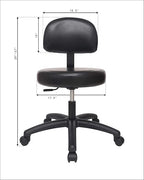 Chair Master Adjustable Chair for Exam Rooms, Labs, Doctor and Dentist offices. EASY to CLEAN! 17"-22" Seat Height NO FOOTRING (Low Desk Height, Black)