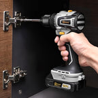 20V Brushless Cordless Lithium-Ion Drill Set, Compact Design, Gray Rechargeable Lithium-Ion Drill Kit, including 2.0Ah Battery, Charger and 3/8-inch Keyless Chuck