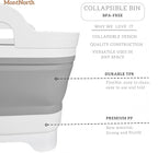 Collapsible Wash Basin 9L, Foldable Dish Tub with Drain Plug, Portable Collapsible Dish Basin, Camping Sink for Washing Dishes, Laundry & Kitchen Use,Gray