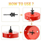 Heavy Duty Hole Saw Bit With Hex Shank, HSS Arbor Bi-Metal Cutter for Wood Corn Hole Boards, Plastic, Drywall (120)