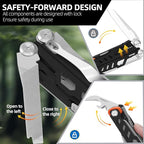 HANSHI 15 in 1 Multitool Pliers with Scissors, Upgraded Heavy Duty Stainless Steel Multi Tool with YG10 Tungsten Steel Replaceable Wire Cutters for Survival, Camping, Hiking,Repair and Gift (Black)