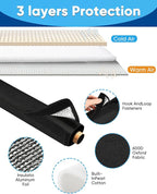 Pipe Insulation, AC Pipe Insulation Outdoor 600D Oxford HVAC Insulation Wrap - 72x10.2 Inch AC Covers for Outside, Easy Install with 3 Adjustable Straps, Black