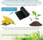 100 Portable Camping Toilet Bags, Biodegradable Porta Potty Bucket Toilet Bags, 8 Gallon Compostable Thickened Trash Garbage Bags