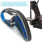 1x42 Sanding Belts for Knife Sharpening,Silicon Carbide Belt Sander Belts 600 800 and 1000 Assorted Fine Grits,12-Pack