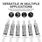 Diamond Polishing Compound Kit of 6 Polishing Lapping Paste 80,000 to 450 Grit for Glass Watch Marble Metal Resin Rock Jewelry Etc. with High Concentration of Diamond Powder Scratch Remover Repair