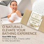 O Naturals 3-Pcs Goat Milk Soap with Soap Saver Bag - Unscented, Triple-Milled, Nourishing, for Sensitive Skin