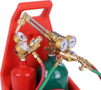 Portable Oxygen Acetylene Torch Kit, Professional Oxy - Acetylene Welding & Cutting Set with Gauge, Gas Tank Tote, Long Pipe Brass Nozzle, for Industrial & DIY Use