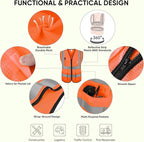 TICONN Reflective Safety Vest High Visibility Class II Mesh Vest for Women & Men Meets ANSI Standards