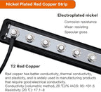 600 A High Current Copper Bus Bar 300V AC / 48V DC 8 Way 3/8 inch (M10) Studs 8#8-32 Screws Electrical Terminal Ground Distribution Block Battery Buss Bars with Cover (Black)