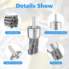 Rocaris 16 Pcs Twist Knot Wire Wheel Brush for Drill Crimped Cup Wire Wheels Brush Set for Drill with 1/4-Inch Shank for Rust Removal, Corrosion and Scrub Surfaces