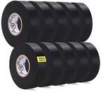 Vinyl Electrical Tape Black, Professional Grade, 3/4 inch x 66ft, Pack of 10