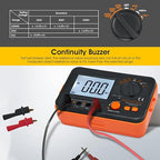 BTMETER Megohmmeter 1000V Insulation Resistance Tester, Electrical Megaohm Meter 200MΩ~2K Megohm Megger with 250V/500V/1000V Testing Voltage, Digital Multimeter Measure AC DC Voltage