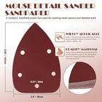 400 Grit Mouse Sander Sandpaper, Jamiikury 5 Hole Detail Sander Sandpaper Palm Sander Paper Mouse Sanding Pads Hook and Loop Sanding Sheets - Pack of 20