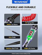 Upgrade Automotive Test Light with 3-80V LED Digital Voltage Display, Auto Circuit Tester with Voltmeter & Extra Probe, Electric Test Pen w/Dual Color Polarity Indicate for Car Fuse DIY Testing