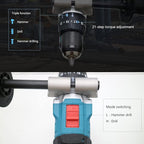 Vikky 20V cordless hammer/drill/drive offers 3 speed variations, powered by brushless motor and drill bit held in place by a heavy duty 1/2" ratchet chuck
