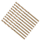 Drill Bit, #40 Cutting Diameter, 4341 HSS Gold Finish 118° Cutting Angle Number Jobber Bits - (Applications: for Drilling Soft Metal Plastic Wood), 10-Pieces