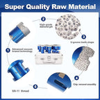 Diamond Hole Saw Kit - 6pcs Drill Bits for Porcelain Tile, Ceramic, Marble, Granite, 5/8-11 Thread, 4/5" to 4" (20 to 100mm)