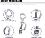 6-Pack Small C Clamps – 304 Stainless Steel Beam Clamps with M8 Screw Ring | Adjustable, Rust-Resistant I Beam Clamps for Ring Beams, Welding, Woodworking, Plants & Desk Use. Wide Jaw Openings (30MM)