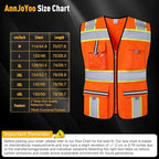 Class 2 Safety Vest with Zipper Front and multiple Pockets, High Visibility Vest, Meets ANSI/ISEA Standards