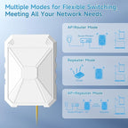 AC1200 Outdoor WiFi Extender, 5GHz /2.4GHz Outdoor WiFi Extender Signal Booster, IP67 Weatherproof, Passive PoE, Repeater/AP/Router Mode, Extend WiFi for Outdoor Camera, Patio, Garage, Farm