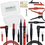 Multimeter Silicone Leads Electrician Test Leads Kit CAT III 1000V&CAT IV 600V with Alligator Clips Test Hooks and Needle Back Probe Pins for Fluke, AstroAI, INNOVA